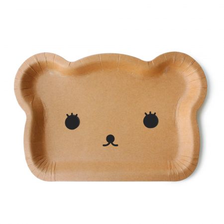 จานเค้กกระดาษหมีน่ารัก - จานเค้กรูปหมี KraftPaper