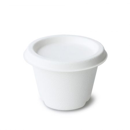 ถ้วยซอสขาวเป็นมิตรกับสิ่งแวดล้อม 4 ออนซ์ (120 มล.) - ถ้วยกระดาษชานอ้อย 4 ออนซ์สำหรับซอส