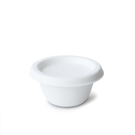 ถ้วยซอสสีขาวเป็นมิตรกับสิ่งแวดล้อม 2oz (60ml) - ถ้วยใส่อาหารอ้อย 2oz สำหรับซอส