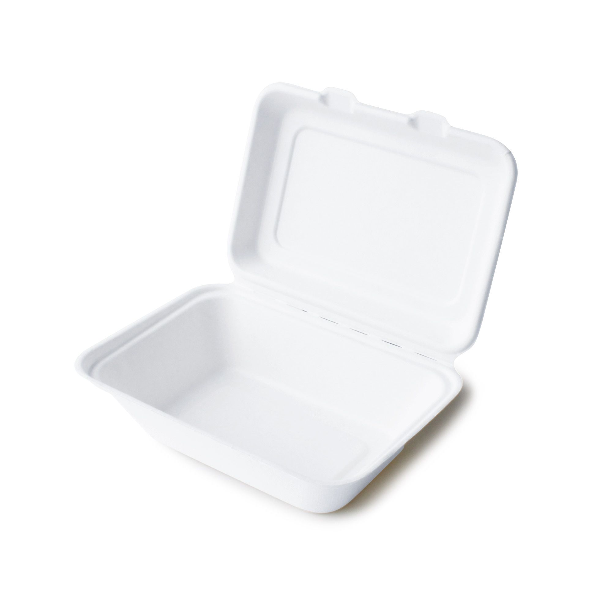 Bekalan Bekas Makanan Clamshell Bagasse Compartments 600ml Pembuatan Dalaman Iso Haccp Tair Chu