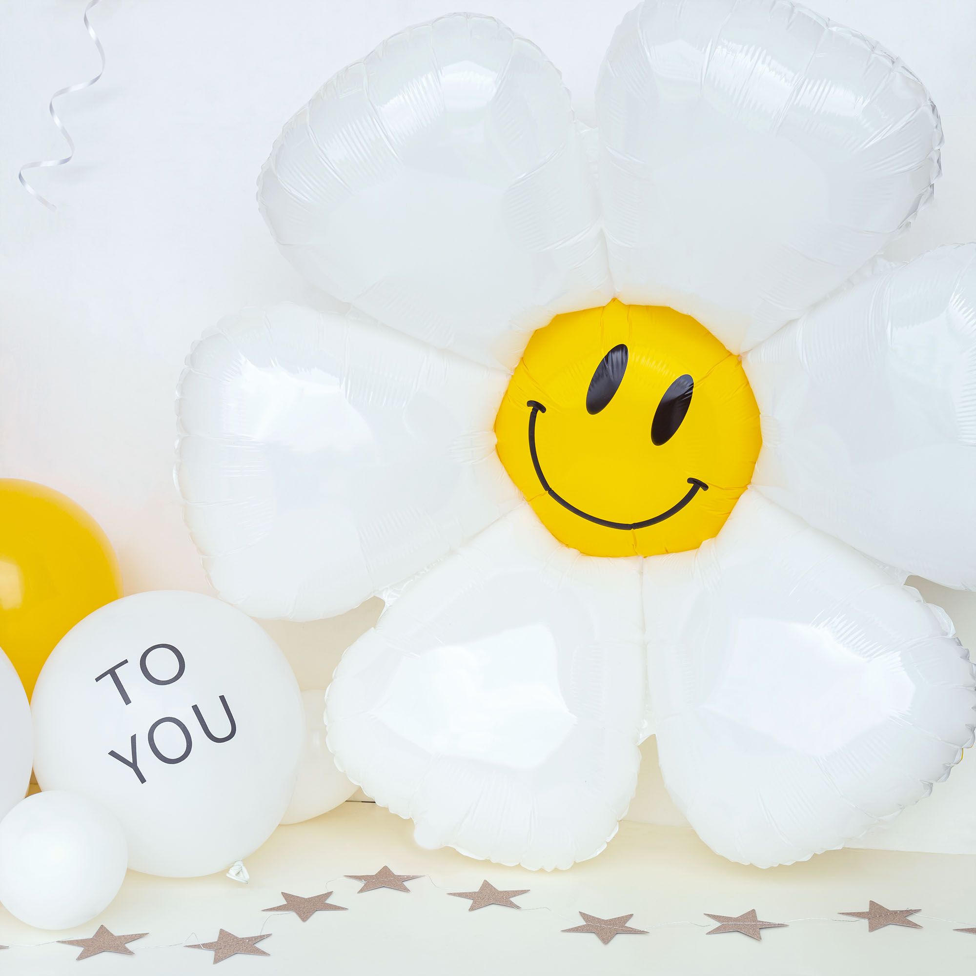 1. Geburtstag Party Dekoration - Ballon Nummer 1 & Gänseblümchen Set 9-teilig