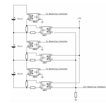 Passive Balancng Circuit for BMS using Opto-MOSFET Relays