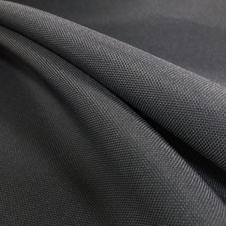 Recycled polyester mechanical stretch fabric