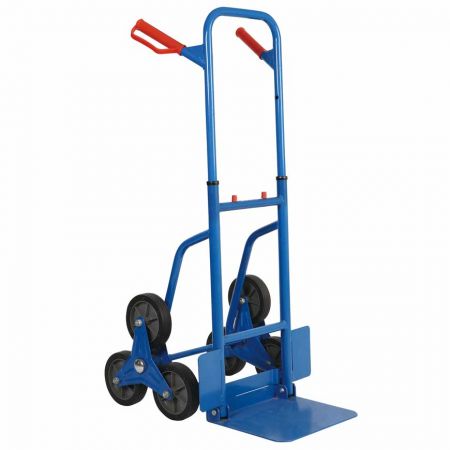 鐵製工業用可摺疊爬梯車(承重200公斤) - 鋼製爬梯推車採用6英寸加大爬梯輪