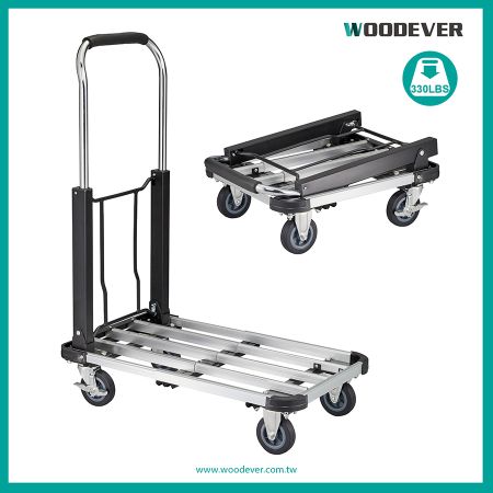 Extendable Metal Platform Cart Maker (Loading 150 kg) - Aluminum platfrom cart is GS certified