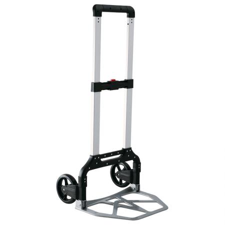 Aluminum Utility Hand Truck Manufacturer (Loading 150 kg) - Aluminum folding hand truck is equipped with 6 inch castors.