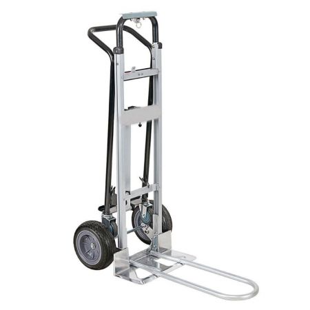 4-In-1 Convertible Extension Nose Hand Truck (Loading 360 kg) - Built-in toe plate extension folds down to support extra large loads
