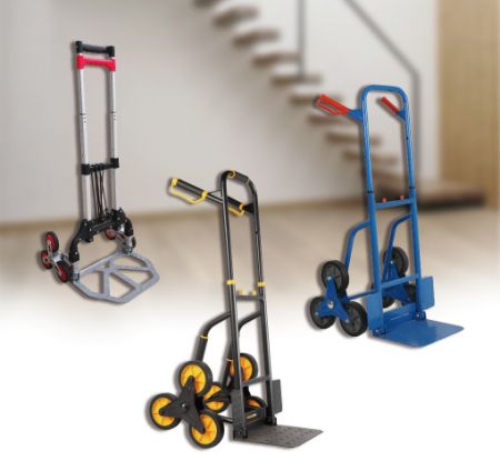 折疊手推車-爬梯車 - 爬梯推車適用於各種需要上下搬運的場合，減少搬運傷害。