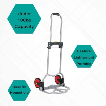 Below 100kg Capacity Hand Trucks - Capacity less than 100 kg lightweight dolly cart meet the needs of daily transport.