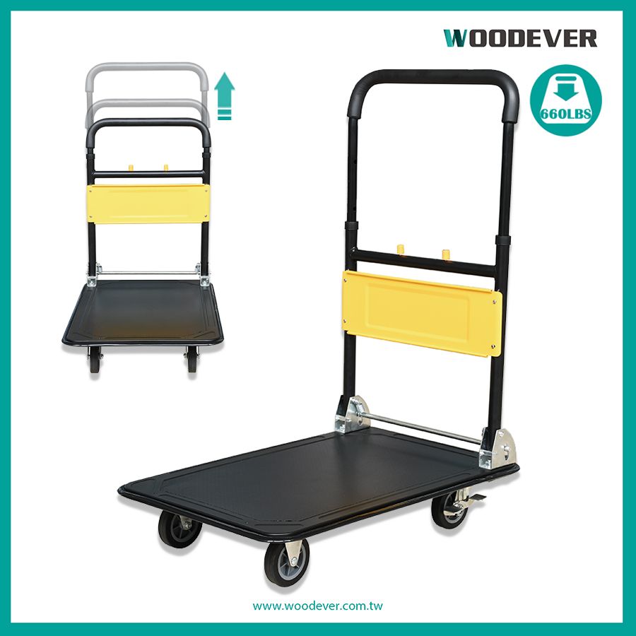 Wholesale Price Collapsible Rolling Flatbed Cart With Telescopic Handle