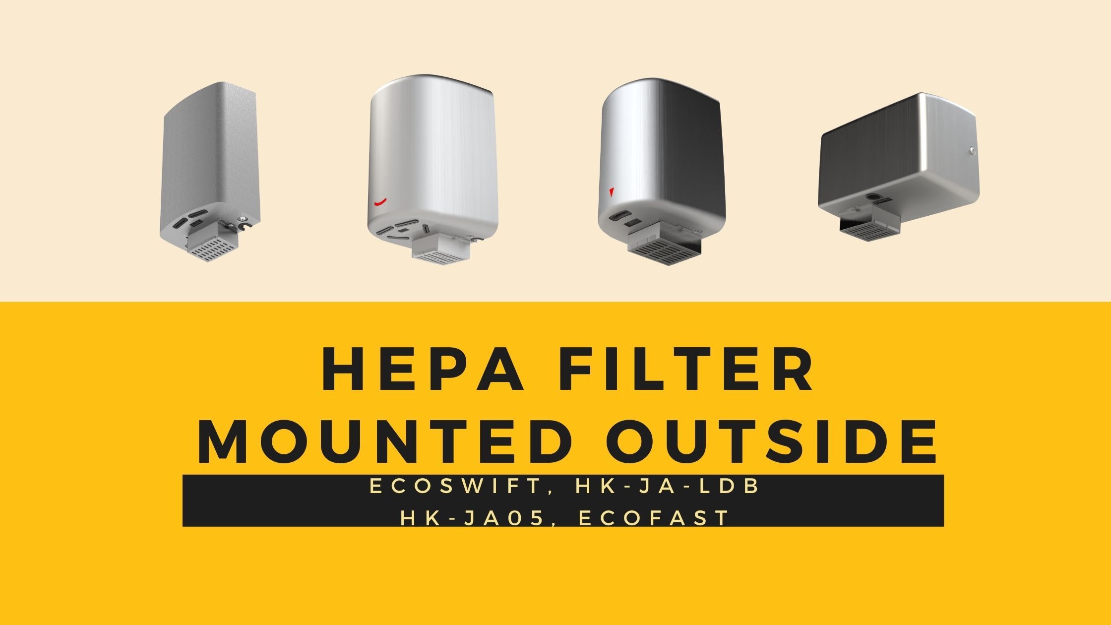 Sèche-mains haute vitesse Hokwang avec filtre HEPA monté à l'extérieur