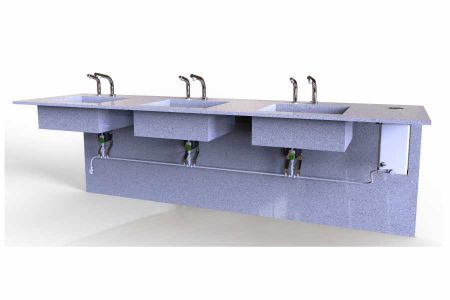 Système de distributeur automatique de savon liquide/mousse à alimentation multiple rempli par le haut - Système de distributeur automatique de savon multi-alimentation HK-CSDTM
