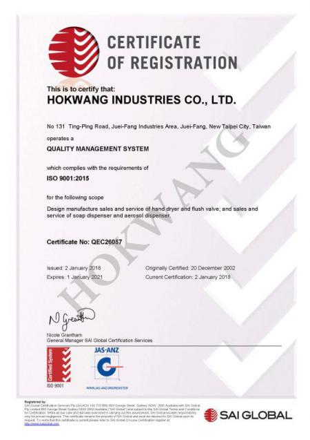 ISO 9001:2015 certificering van kwaliteitsmanagementsysteem