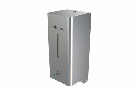 Distributeur automatique de savon/désinfectant multifonction en acier inoxydable avec bords en arc