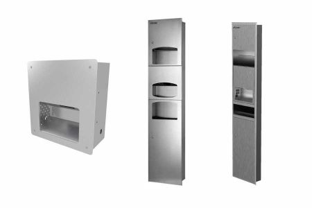 Conventional Recessed Combination Unit - Hand Dryers and Combination Unit Recessed into the Wall