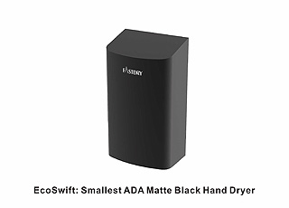 El secador de manos negro mate ADA más pequeño
