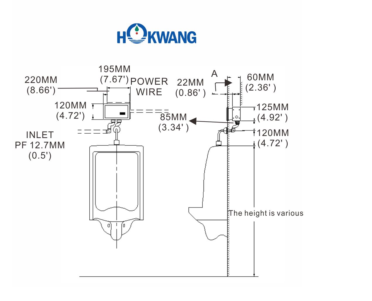 Auto WallMounted Urinal Flush ValveStainless Steel Manufacturing and