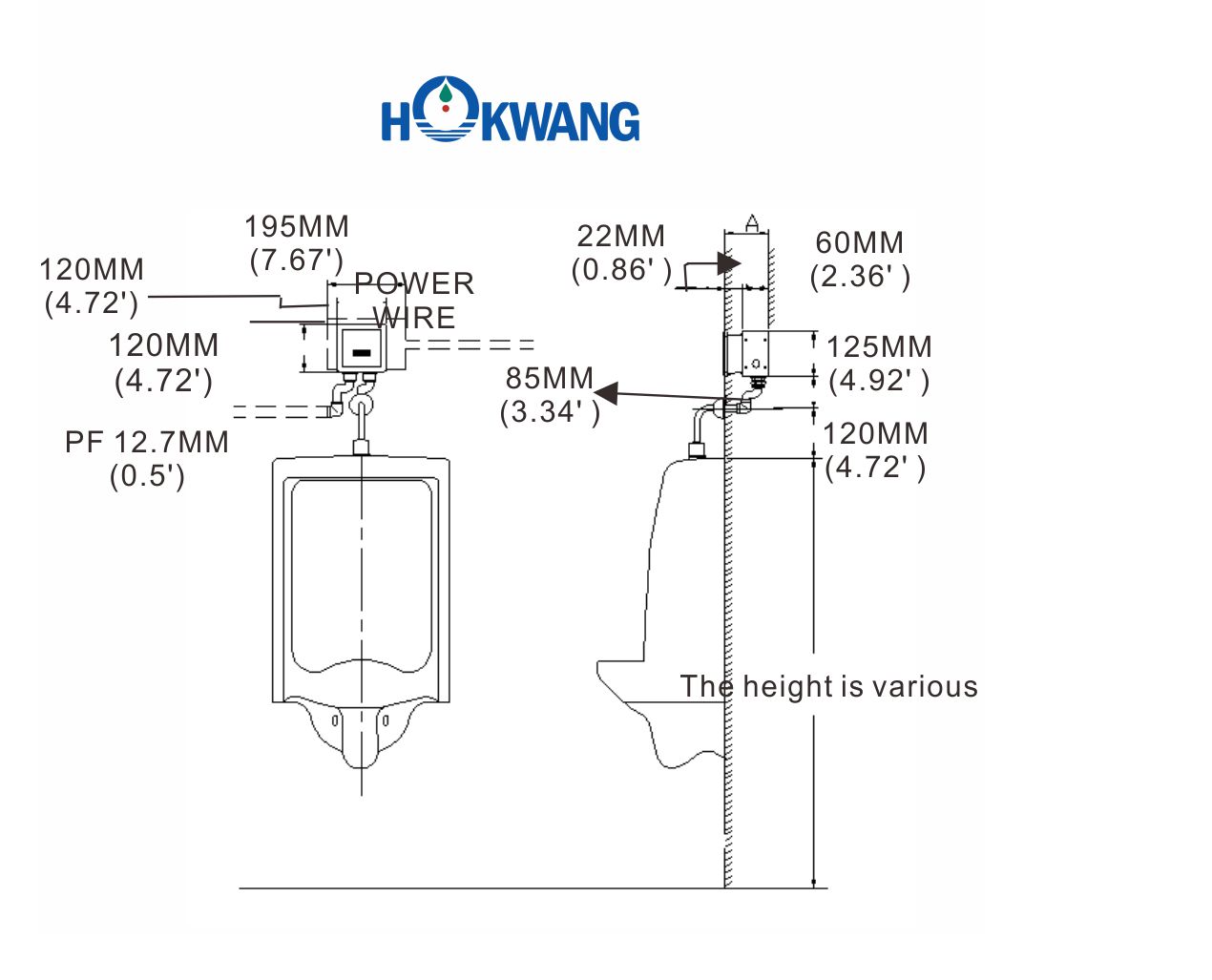 Auto WallMounted Urinal Flush ValveStainless Steel Manufacturing and