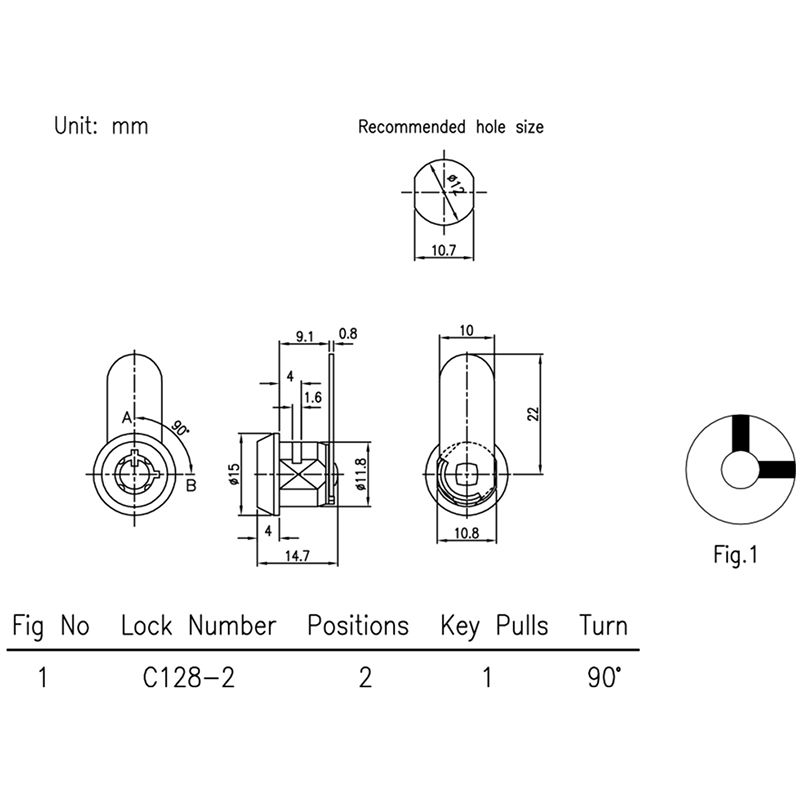 12mm Micro Fixed Cam Lock | Laptop Security Lock | Computer Lock ...