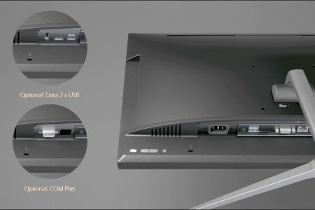 O computador All-in-One suporta COM, mais portas USB, leitor de cartão inteligente, HDMI-in, ciclo de vida longo e garantia de 5 anos