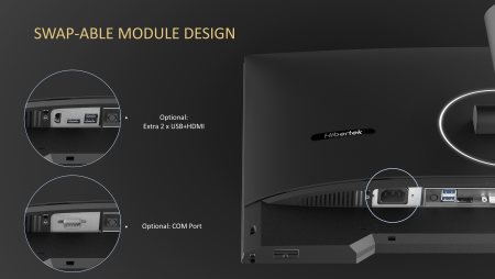 เดสก์ท็อปที่มีพอร์ต COM, HDMI และสเปคเลือกเสริม