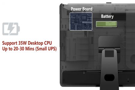Best touch screen AIO computer with UPS system protect data from any emergency outbreak