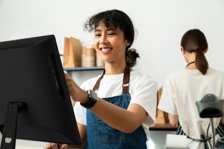 21.5" touch all in one desktop for counter and pos machine in store.