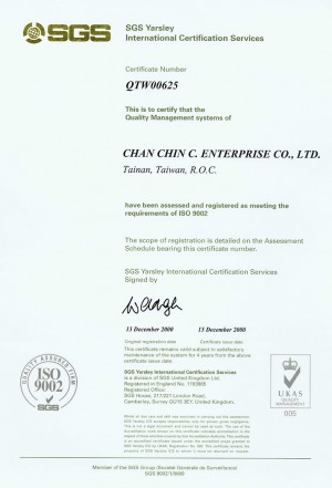 Have been assessed and registed as meeting the requirements of ISO 9002.
