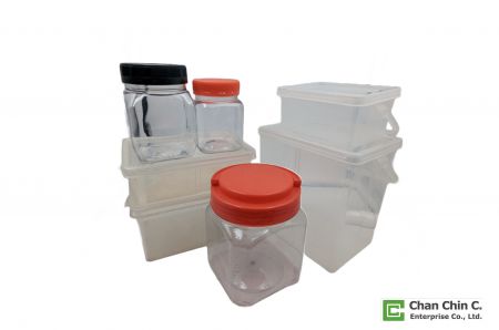 Plastic jars & boxes