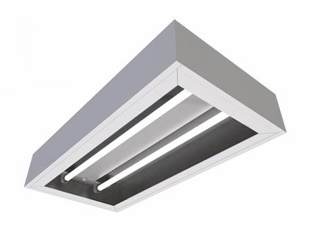 Surface Mounted Basic LED Clean Room Lighting - Surface mounted LED clean-room lighting with a pull-down shield cover.