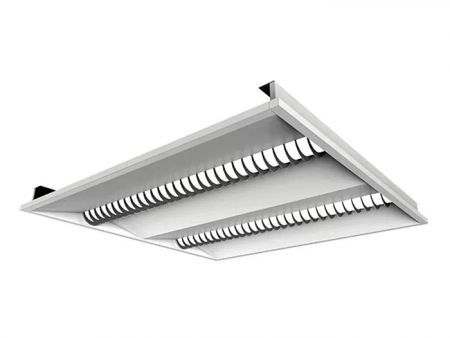 Iluminação de teto LED de alto desempenho com certificação de economia de energia e baixo brilho - 2x2 LED troffer(UGR<19, 124 lm/w, 27W), iluminação de teto comercial embutida.