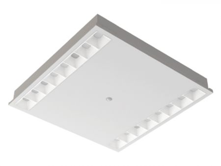 Éclairage de plafond à persiennes LED haute efficacité de qualité UL94 V0 avec capteur de mouvement - Plafonnier encastré UGR14 à haute efficacité et faible éblouissement UL94 V0