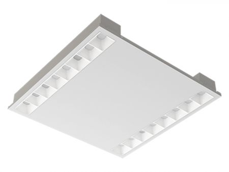 Iluminação de teto LED quadrada embutida flexível de baixo brilho UGR14 - Iluminação de teto LED quadrada flexível UGR14 de baixo brilho, com carcaça UL94 V0