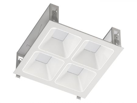 Plafonnier LED à persiennes à 4 cellules encastré carré de 30 cm à haute efficacité - Éclairage de plafond à persiennes à 4 cellules, carré encastré de 30cm, haute efficacité, 9W 13W