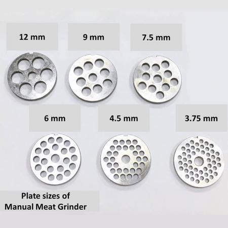 Plate of Meat Grinder Sizes