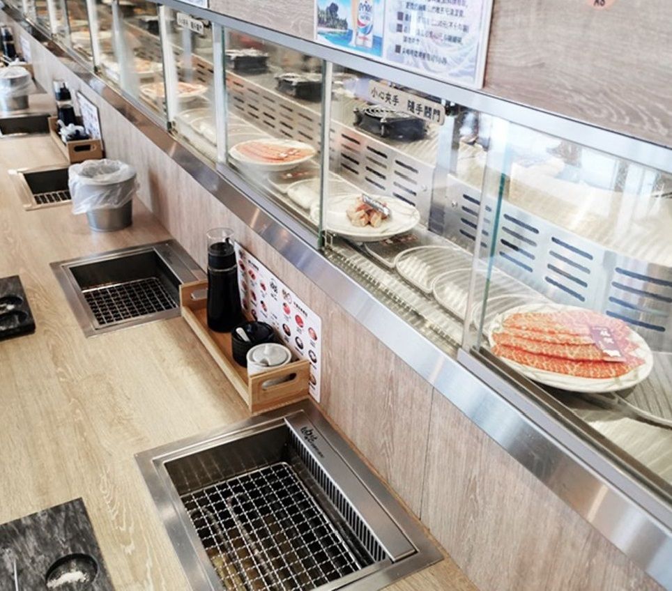 Restaurante rotativo refrigerado automatizado Yakiniku