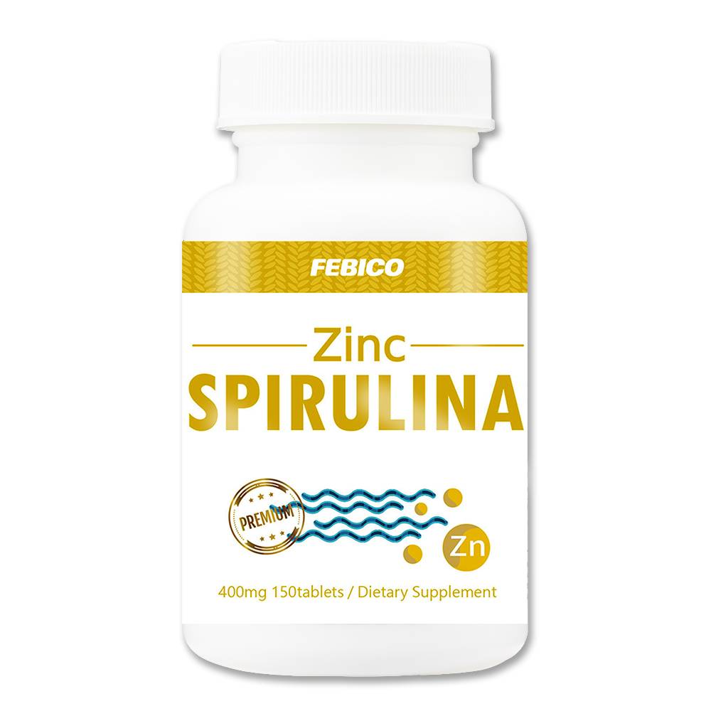 Febico Zinc Spirulina - Natural Food Spirulina Zinc Tablets Dietary Fiber Supplements