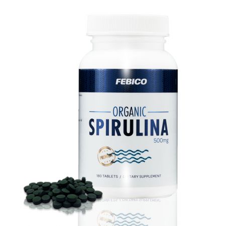 Febico Organiczne tabletki spiruliny 500 mg - Organiczne tabletki spiruliny USDA