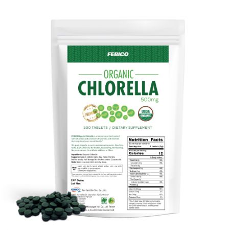 FebicoOrganické tablety chlorelly s rozbitou buněčnou stěnou - Bio Bio tablety Chlorella