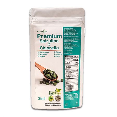 Premium Spirulina and Chlorella 50/50 blend mix - Chlorella Spirulina Tablet 2 in 1 Mixed Food Supplements