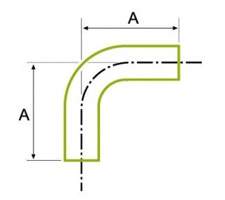 90° Long Tube Bend 1.5D ISO