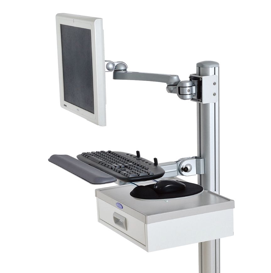 Equipment Cart accessories with screen holder , keyboard drawer.