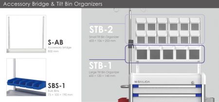 Accessory Bridge & Tilt Bin Organizers.