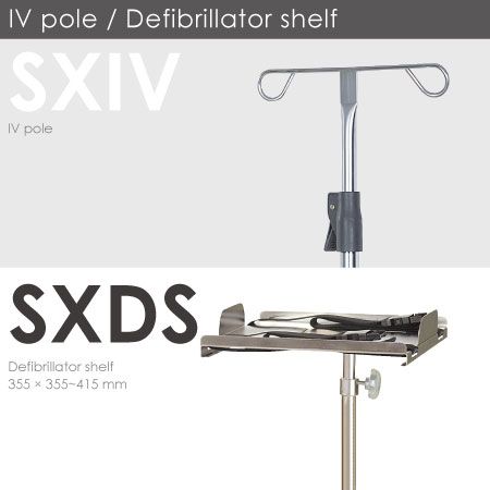 IV Pole / Defibrillator.
