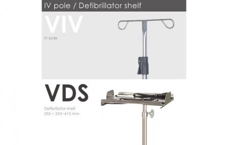 IV Pole / Defibrillator.