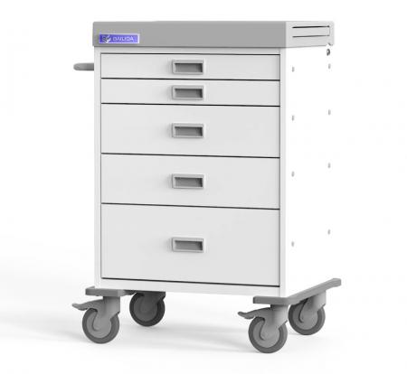 Medical Procedure Cart with Durable Bumper, Side Table, Height-fixed Accessories Mount - Treatment Trolley with Anti-collision Bumper, Extended Table,  Height-fixed Accessories Assembling