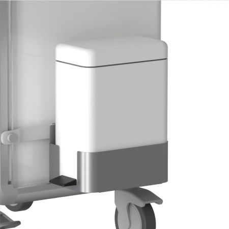 BAILIDAPattumiera medicale in acciaio a pedale (5 L) con supporto e sponda laterale EX - Pattumiera per rifiuti sanitari calpestabile da 5 litri con pedale