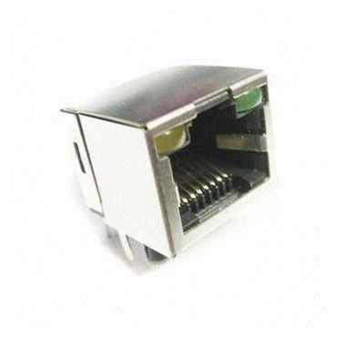 Verrouillage de la prise de circuit imprimé à entrée latérale avec LED - Prise RJ avec connecteur de montage sur circuit imprimé