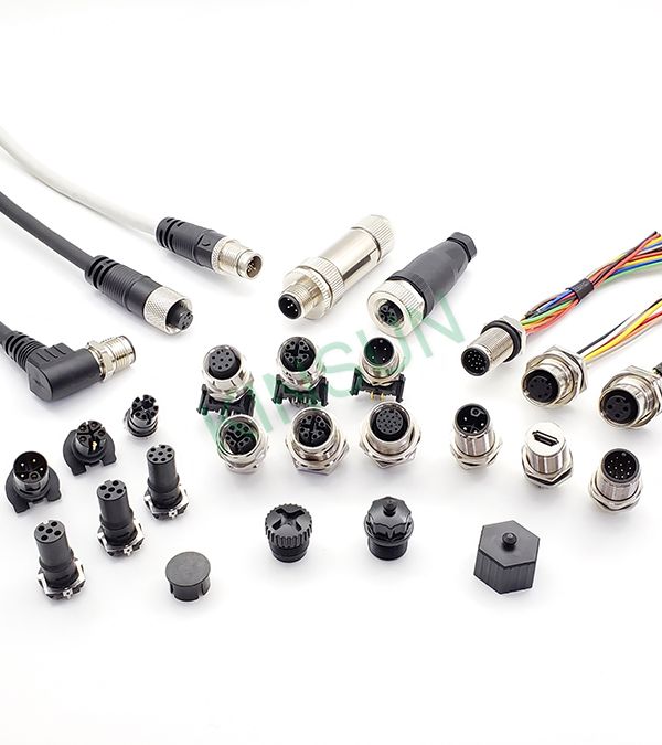 Montagem de PCB de conector macho de 3 pinos com código A M12-M12 A ...