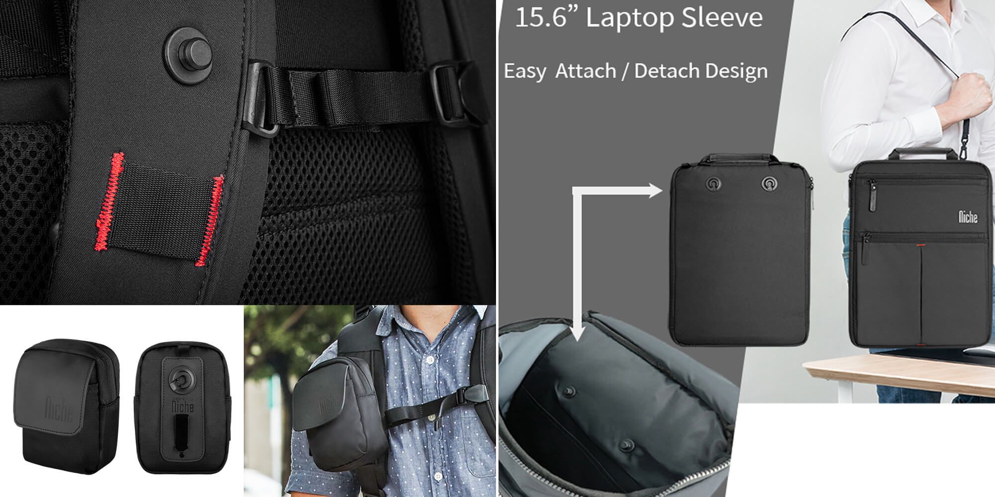 Laptop Backpack with patented magnetic attachment system